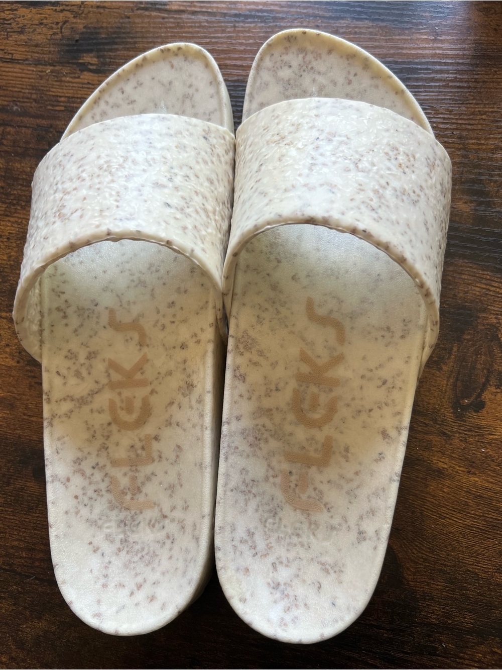 Speckled Cream Slide Sandals for Women - Sleek Everyday Comfort
